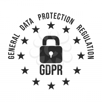 GDPR - General Data Protection Regulation in European Union symbol. Vector illustration.