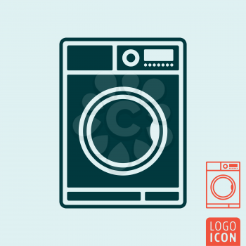 Wash laundry symbol line design, washing machine icon. Vector illustration.