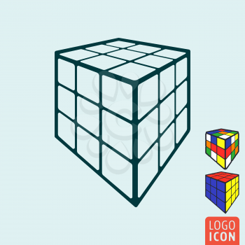Toy cube icon. 3d combination puzzle cubes. Vector illustration.