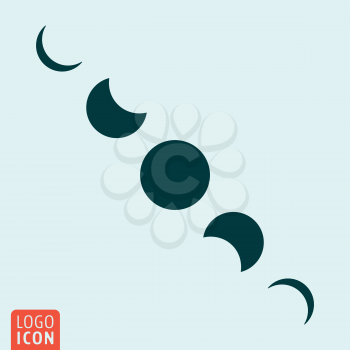 Moon cycles symbol - Lunar phases icon. Vector illustration.