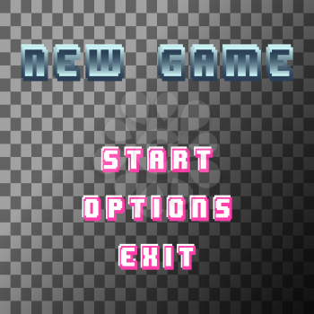 Old video game background. Retro new game text. Vector illustration.