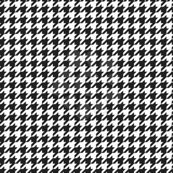 Houndstooth plaid pattern. Alternating black and white hounds tooth check seamless background. Vector illustration.