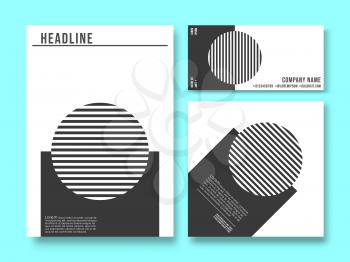 Set of printed products templates. Minimal geometric design background for banner, flyer, poster or cover brochure. Vector illustration.