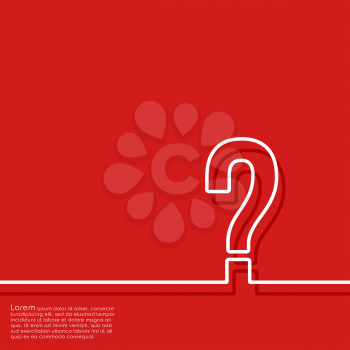 Abstract red background with question mark. Vector illustration.