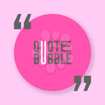 Quote bubble with shadow template. Vector illustration.