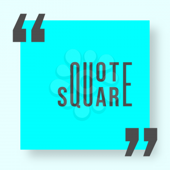 Quote square with shadow template. Vector illustration.