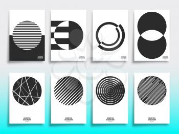 Set of minimal geometric design cover template. Vector illustration.