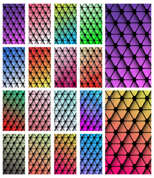 Set of geometric gradient wallpaper for smartphone screen. Vector illustration.