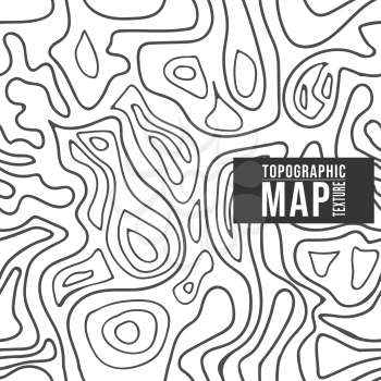 Topographic map pattern. Seamless background with contour lines texture. Vector illustration.