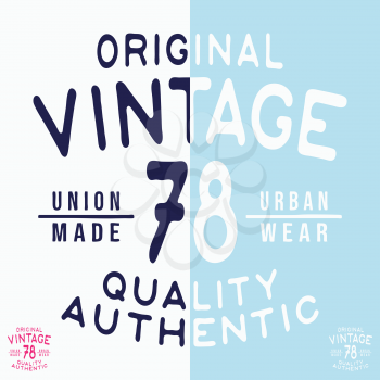 T-shirt print design. Vintage stamp for denim, t shirt. Printing and badge, applique, label, t-shirts, jeans, casual and urban wear. Vector illustration.