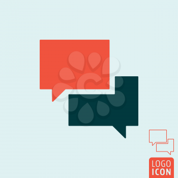 Speech bubble icon. Chat text box symbol. Vector illustration.