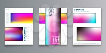 Set of gradient texture background for banner, flyer, poster, brochure cover or other printing products. Vector illustration.