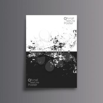 Abstract background with black and white grunge texture - minimal poster design. Vector illustration.