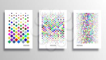 Background with colorful rhombus pattern set. Design for flyer, poster, brochure cover, typography or other printing products. Vector illustration.