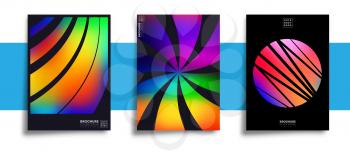 Set of abstract design posters with colorful gradient textures for wallpaper, flyer, poster, brochure cover, typography or other printing products. Vector illustration.
