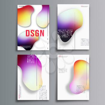Abstract cover minimal design. Set of background with gradient shapes for banner, flyer, poster, brochure or other printing products. Vector illustration.