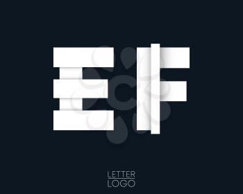 Letter E and F template logo design. Vector illustration.