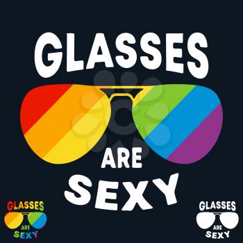 Glasses are sexy t-shirt print. Minimal design for t shirts applique, fashion slogan, badge, label clothing, jeans, and casual wear. Vector illustration.