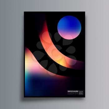 Abstract design poster with colorful gradient shapes for flyer, brochure cover, vintage typography, background or other printing products. Vector illustration.