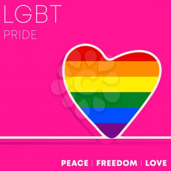 LGBT colorful heart for background, flyer, poster, brochure cover, typography or other printing products. Vector illustration.