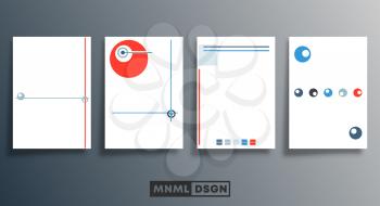 Blank minimal design background templates set for the cover brochure, card, banner, flyer, poster or other printing products. Vector illustration.