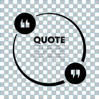 Quote speech bubble template. Quotes form, speech box isolated on transparent background. Vector illustration.