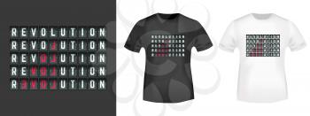 Revolution - LOVE fashion slogan for t-shirt print, applique, badge, tee stamp, label clothing, jeans, and casual wear. Vector illustration.