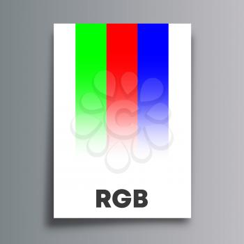 RGB color model poster for flyer, brochure cover, typography, and other printing products. Vector illustration.