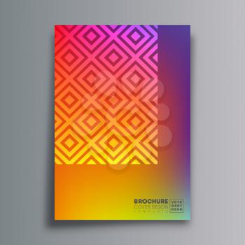 Abstract design poster with rhombus and gradient texture for flyer, brochure cover, vintage typography, background or other printing products. Vector illustration.