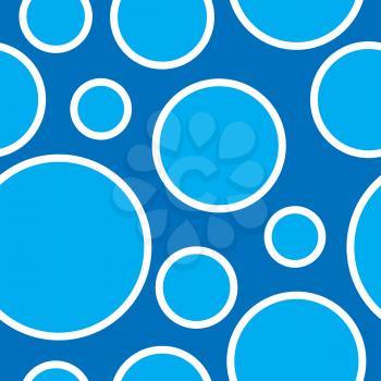 Seamless pattern with blue bubbles. Geometric circular shapes design background. Vector illustration.