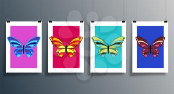 Butterfly abstract design cover set for background, flyer, poster, brochure, typography, or other printing products. Vector illustration.