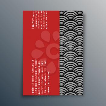 Japan wave pattern background design for flyer, brochure cover, card, typography or other printing products. Vector illustration.