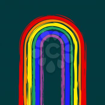 Colorful rainbow hand drawn design. Vector illustration.
