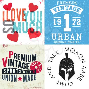 Vintage design print for t-shirt stamp, tee applique, fashion typography, badge, label clothing, jeans, and casual wear. Vector illustration.