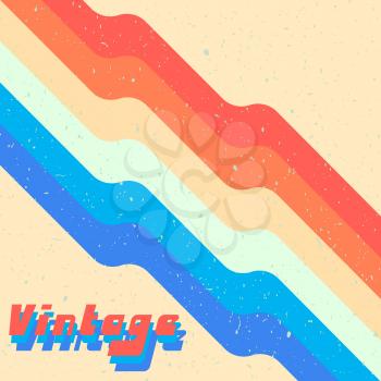 Retro design background with vintage grunge texture and lines. Vector illustration.