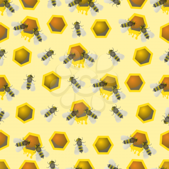 Bee pattern. seamless  pattern Bee, honeycomb