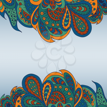 floral doodle ethnic pattern background for inscriptions. Cards, labels, packaging