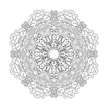 Floral lace motifs. Mandala. Relax Coloring