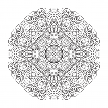 Mandala. Doodle. Round ornament. Coloring
