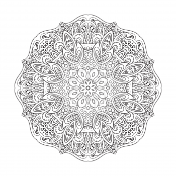 Mandala Eastern pattern. Zentangl coloring round ornament