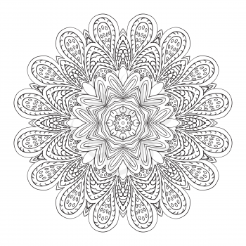 Mandala flower. Doodle ornament. Coloring