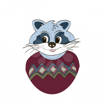 Raccoon in jersey. Isolated. Picture for clothes, cards, children's books