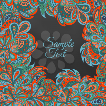 floral ethnic background red, black and marine colors