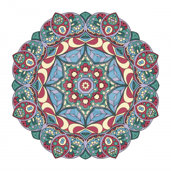 Mandala pattern. Round ornament for your creativity. Blue tone