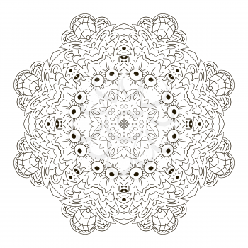 Mandala. Zentangl round coloring ornament. Relax. Oriental pattern