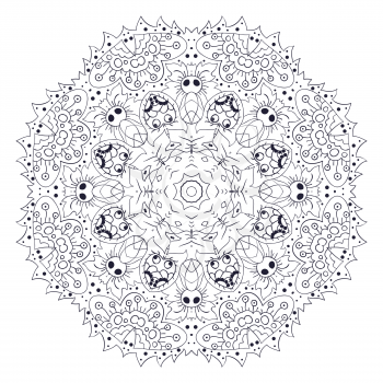 Mandala. Zentangl round ornament. Relax coloring. Meditation