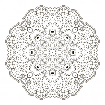 Mandala. Zentangl round ornament. Relax, meditation. coloring book