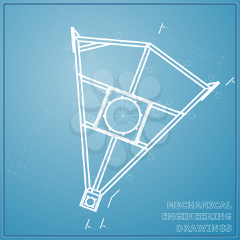 Mechanical engineering drawings. Engineering background Vector blue and white