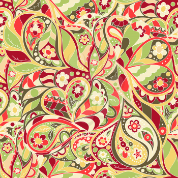 Seamless doodle pattern. Floral doodle wavy patterns. Cute background for textile, creativity and your design