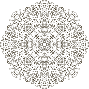 Mandala. Oriental ornament relaxing. Doodle Round Coloring figure
